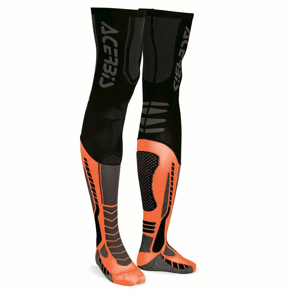 Acerbis X-Leg Pro Socks, Black/Orange, Large/XL