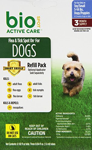 Bio Spot Active Care Flea & Tick Spot On for Small Dogs (5-14 lbs.)  3 Month Refill