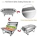 ROVSUN 8 Qt 8 Pack Full Size Upgraded Stainless Steel Chafing Dishes Buffet Silver Rectangular Catering Chafer Warmer Set with Trays Pan Lid Frame Stand Frame for Kitchen Party Banquet Dining