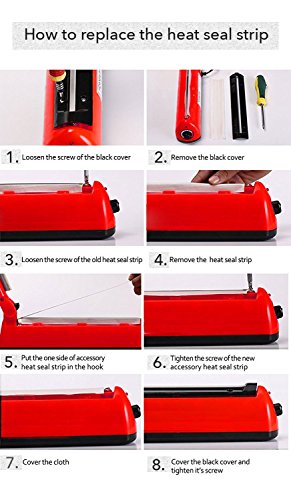 Amazin Deals 12" (300mm) Tabletop Poly Bag Impulse Sealer Adjustable Time with 5mm Replacement Element Grip and Teflon