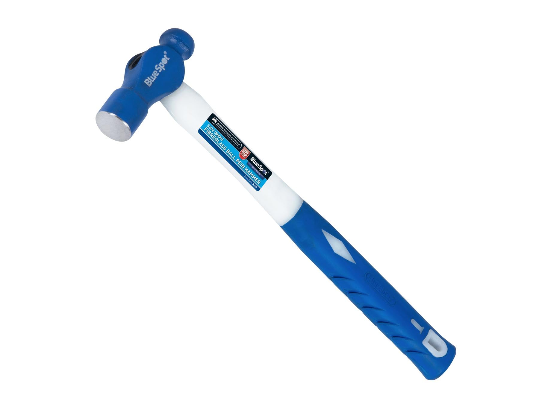 Blue Spot Tools Fibreglass Ball Pein Hammer, Blue, 32 oz
