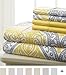 SL Spirit Linen Home EST. 1988 - King Sheets, Super Soft Prestige Microfiber Bedding Set, Lightweight Home Decor & Ideal for All Seasons, King, Grey/Yellow Medallion