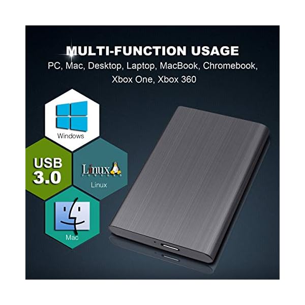 Externe Festplatte 2tb,USB 3.0 Tragbare Festplatte extern für PC, Mac, Desktop, Laptop, MacBook, Chromebook (2tb, Blau) – Bild 7