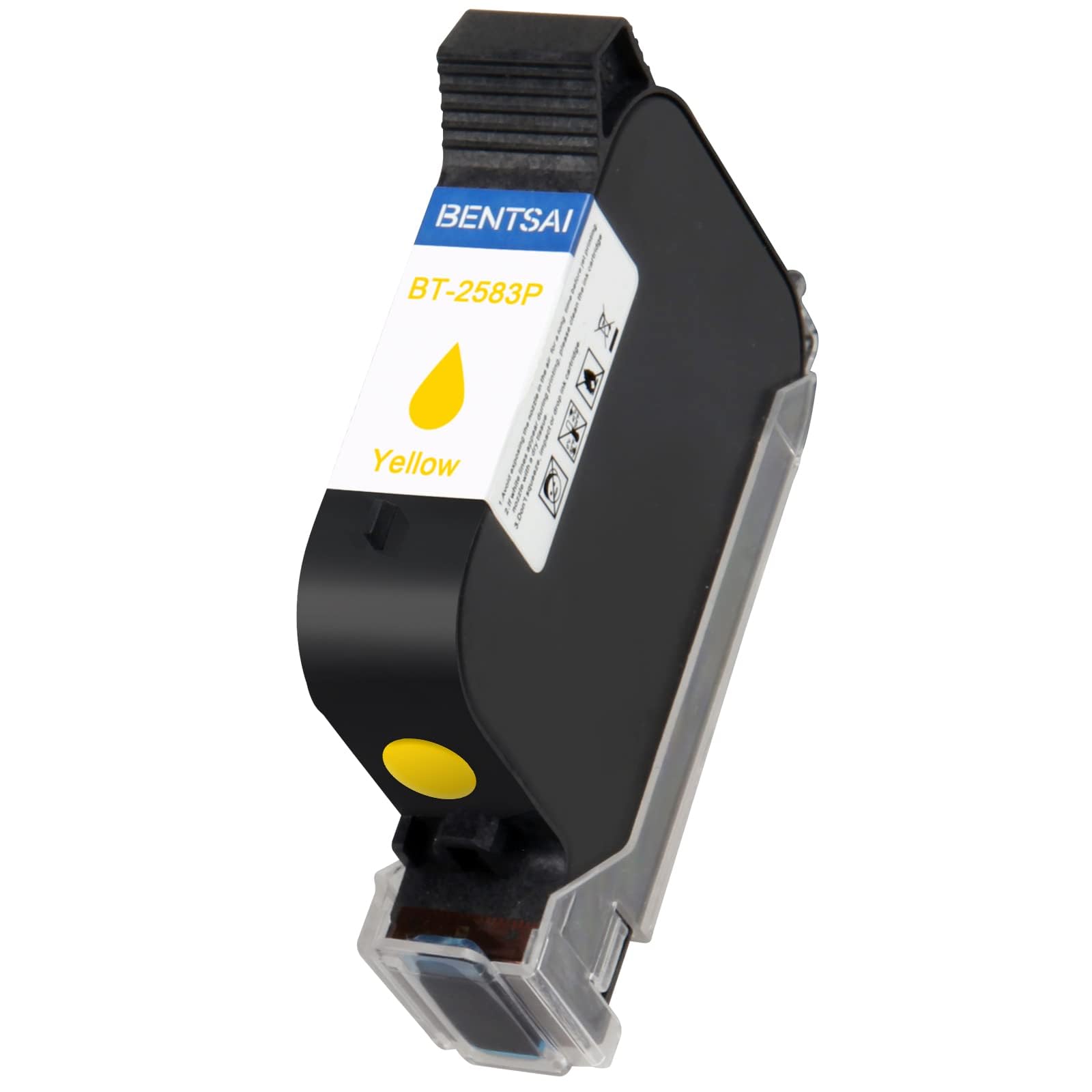 BENTSAI Original BT-2583P Yellow Ink Solvent Quick Dry Ink Cartridge for Use with 0.5 Inch Handheld Inkjet Printer BT-HH6105B2 BT-HH6105B3 B10