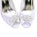 ELEGANTPARK BD 2 Pcs Shoe Clips Double Layers Rhinestones Wedding Party Decoration Silver