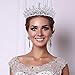 Hicarer Queen Crown Princess Tiara Wedding Bridal Crown Women and Girls Crystal Headbands with Comb, Princess Prom Birthday Party Hair Accessories, Silver
