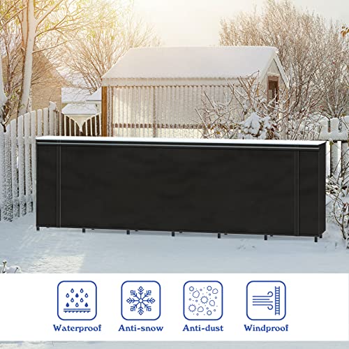 8ft Firewood Rack Outdoor with Cover Combo Set