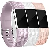 Wepro Replacement Bands for Fitbit Charge 2, 3-Pack For Fitbit Charge2 Wristbands, Small, Blush Pink, White, Lavender