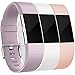 Wepro Bands Replacement Compatible with Fitbit Charge 2 for Women Men Small, 3 Pack Sports Watch Band Strap Wristband Compatible with Fitbit Charge2 HR Fitness Tracker, Blush Pink/Lavender/White