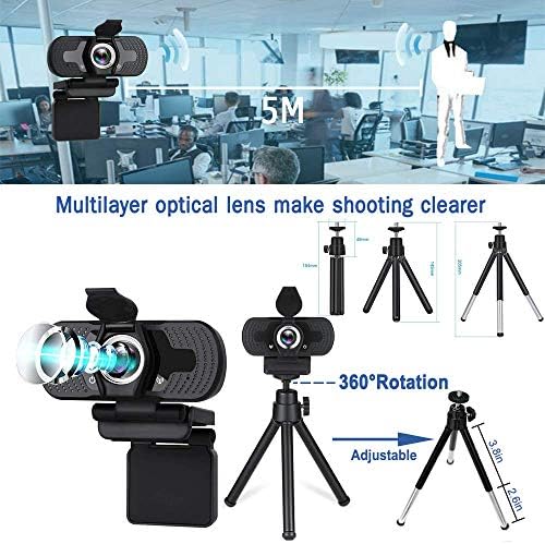 Webcam with Microphone for Desktop,1080P HD USB Webcam Live Streaming Laptop PC Computer Web Camera for Video Calling Conferencing Recording Gaming, AutoFocus 3D Noise Reduction 7 Webcam with Microphone for Desktop,1080P HD USB Webcam Live Streaming Laptop PC Computer Web Camera for Video Calling Conferencing Recording Gaming, AutoFocus 3D Noise Reduction