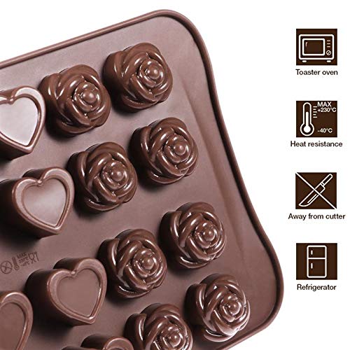 Napravi Rs Kdsanso Moule A Chocolat 3d Diy Moulle A Gateau Silicone Forme Damour Decoration De Gateaux Moule Pour Anniversaire Saint Valentin Paques Marron 23 1 5cm 13 5 Moules Multi Cavites Moules A Patisserie