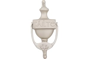 EXCLUSIVELY IRISH Irish Door Knocker for Front Door - Pewter Knocker 8" - Failte Shamrock