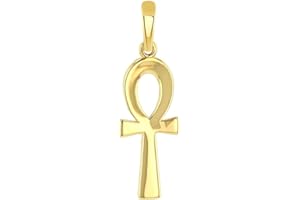 Religious by Jewelry America Solid 14k Yellow Gold Polished Egyptian Ankh Cross Charm Pendant