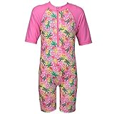 TFJH Girls Swimsuit UPF 50+ UV One Piece Swimwear Little Emoji 6-7 Years