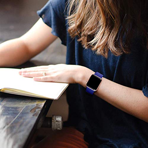 DaQin Compatible with Apple Watch Band 44mm 42mm, Sport Replacement Bands for iWatch Series 4 Series 3/2/1, Blue Gray, S/M