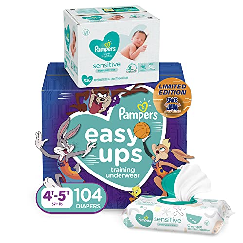 Pampers Easy Ups and Baby Wipes Space Jam Prints, Disposable Potty