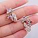 BAMOER Rose Gold Plated Flower Design Multicolor Cubic Zirconia Stud Earrings for Women CZ Jewelry Multicolor CZ
