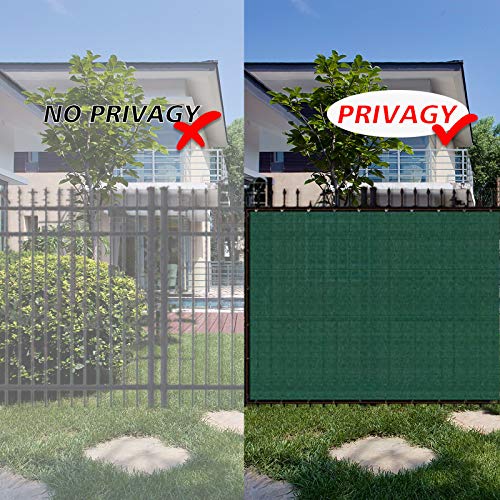 AITREASURE 6.5ft x 16.5ft Privacy Fence Screen Green, Privacy Screen Mesh for Fence, Windbreak Shade Netting 90% Sunshade, Privacy Netting with 100pcs Cable Ties