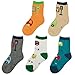 KF Baby Boy Cozy Soft Thick Socks Value Pack, 5 Pairs, Toddlers to Little Boys