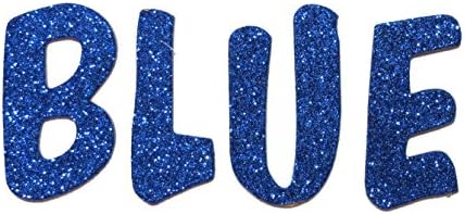 Blue Metallic Glitter HandCut 1.5" Chipboard Letters Alphabet Set Sickers Lollipop Font Uppercase