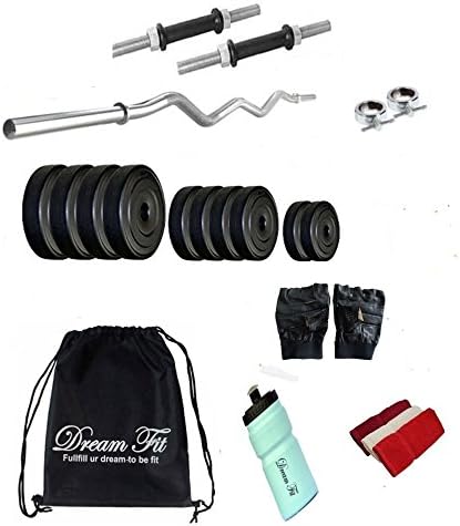 DREAMFIT 12 KG Home Gym with 3ft CURL Rod, Gym Backpack and Accessories