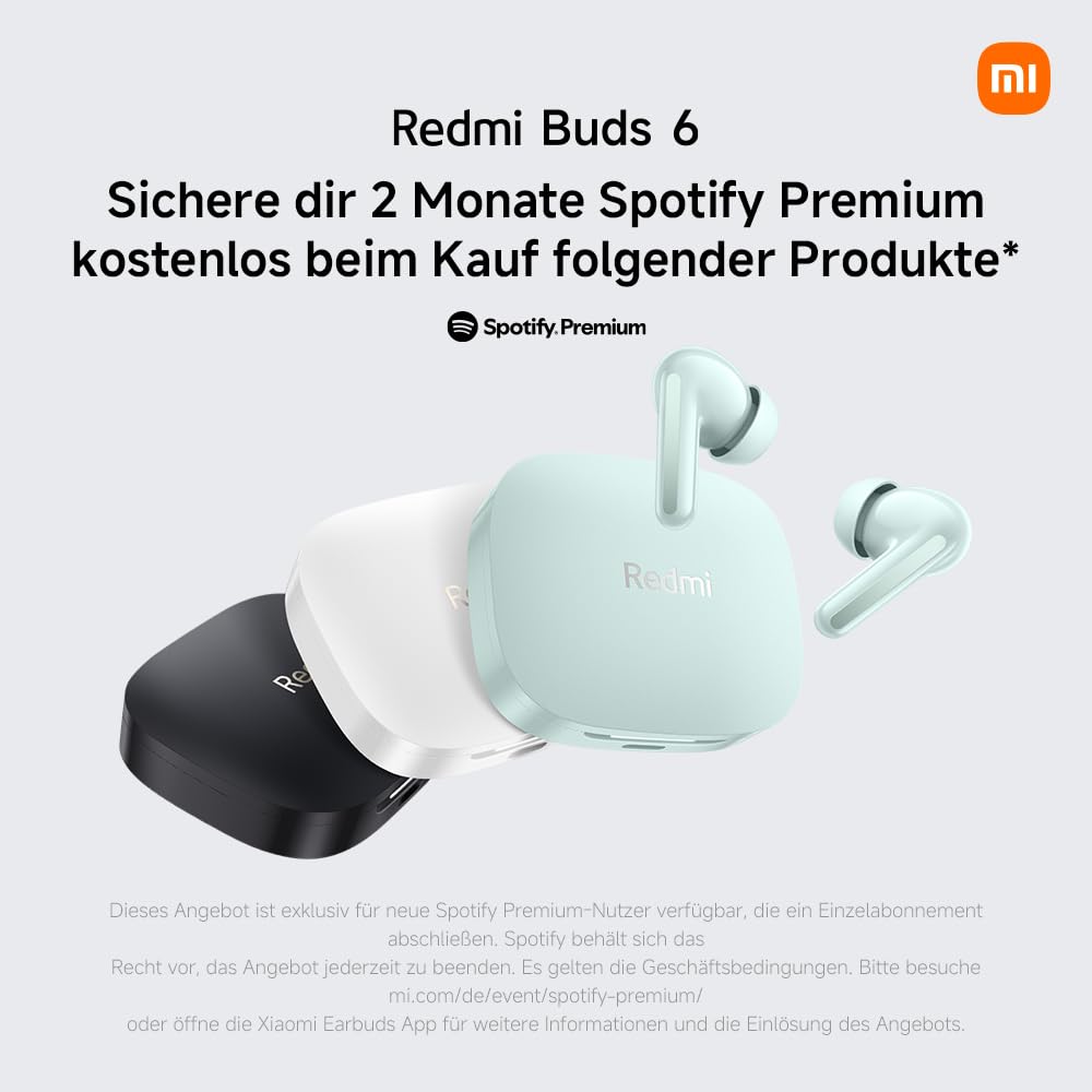 XIAOMI Redmi Buds 6 – Kabellose Bluetooth-In-Ear-Kopfhörer, Dual-Treiber, immersiver Sound, 49 dB aktive Geräuschunterdrückung, bis zu 10h+42h Akkulaufzeit, IP54, Weiß 8