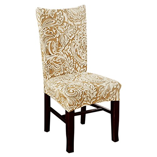 Deisy Dee Stretch Chair Cover Removable Washable for Hotel Dining Room Ceremony Chair Slipcovers Pack of 6 (D)