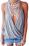 Missord Sexy V Neck Strappy Loose T-shirt Tank Top Vest Blouses