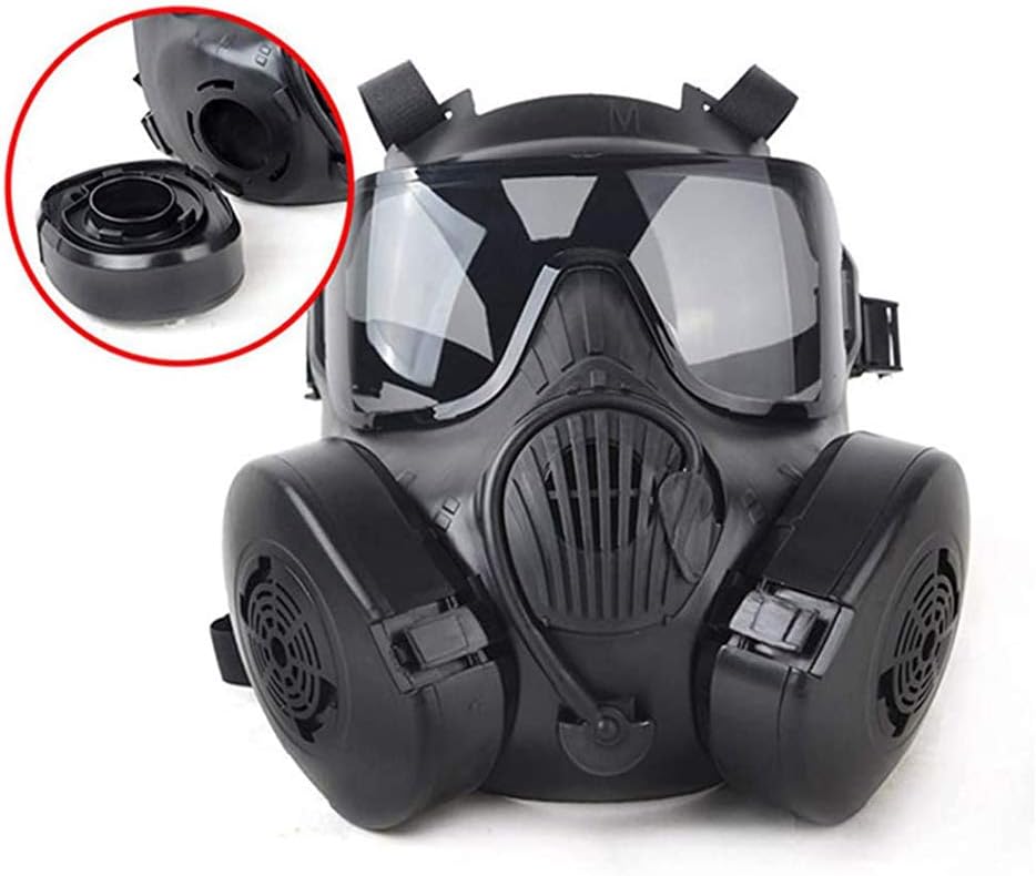 PBQWER Protective Filtration Dust Face Respirator Industrial Chemical Gas Anti-Dust Spray Dual Cartridge Respirator Paint Filter Mask Goggles Set