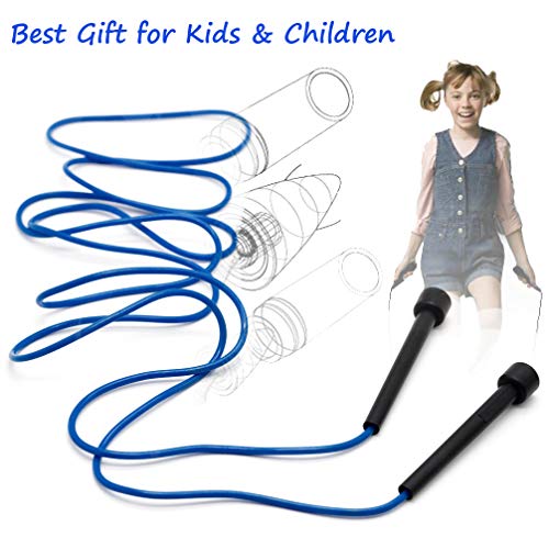 Homello Adjustable Soft Skipping Rope Kids, Children, Students Adults - Blue, Green,Orange - 2.6m - 3 Pack