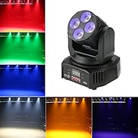 Tomshine 60W Moving Head Lights 6 IN1 DMX-512 16/18 Channels Stage Lighting Sound Activated Spotlight RGBW+Amber+UV for Party KTV Pub Bar Disco Dj Show Wedding Ceremony