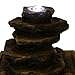 Sunnydaze Cascading Rocks Tabletop Fountain with LED Lights, 12 Inch Tall