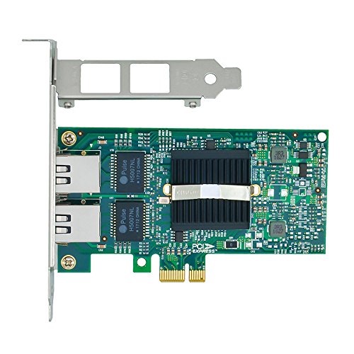 Jeirdus with Intel 82575 Chipset PCI Express PCIe Gigabit Dual 2 RJ45 Port Network Card NIC 10