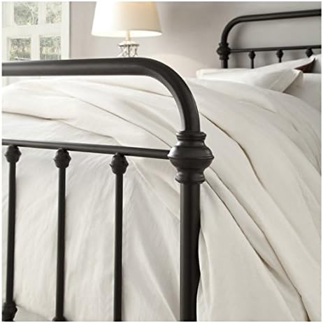 Tribecca Home Wrought Iron Bed Frame Dark Bronze Metal Queen Size Usa Vintage Look Shabby Chic French Country Queen