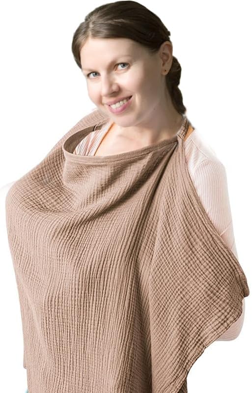 JOYVOX Soft Cotton Breastfeeding Cover Lightweight Nursing Sleeve Adjustable