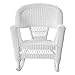 Jeco , Set of 2 Wicker Rocker Chairs, White