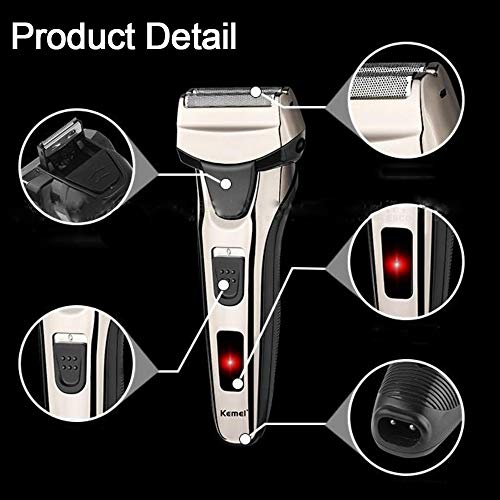 Foil Shaver Men Shaver Lithium Battery Rechargeable Cordless Mens Electric Razor Pop up Trimmer with Extra Shaver Head,Protective Cap