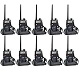 Baofeng UV-5R UHF/VHF 136-174/400-480 MHz Dual-Band CTCSS/DCS FM Transceiver Ham Amateur Radio walkie talkies with Headsets 2 Way Radio Long Range Black 10 Pack