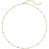 BENEIGE Gold Choker Necklaces for Women 14K Gold Plated Simple Chain Choker Necklace Minimalist Simple Hypoallergenic Adjustable Jewelry for Women