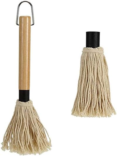 KLOPINXINGH Barbecue Brush Set Cast Iron Sauce Pot Mop Brush Replacement Heads