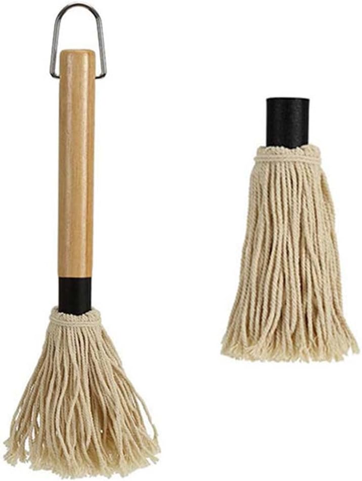 KLOPINXINGH Barbecue Brush Set Cast Iron Sauce Pot Mop Brush Replacement Heads