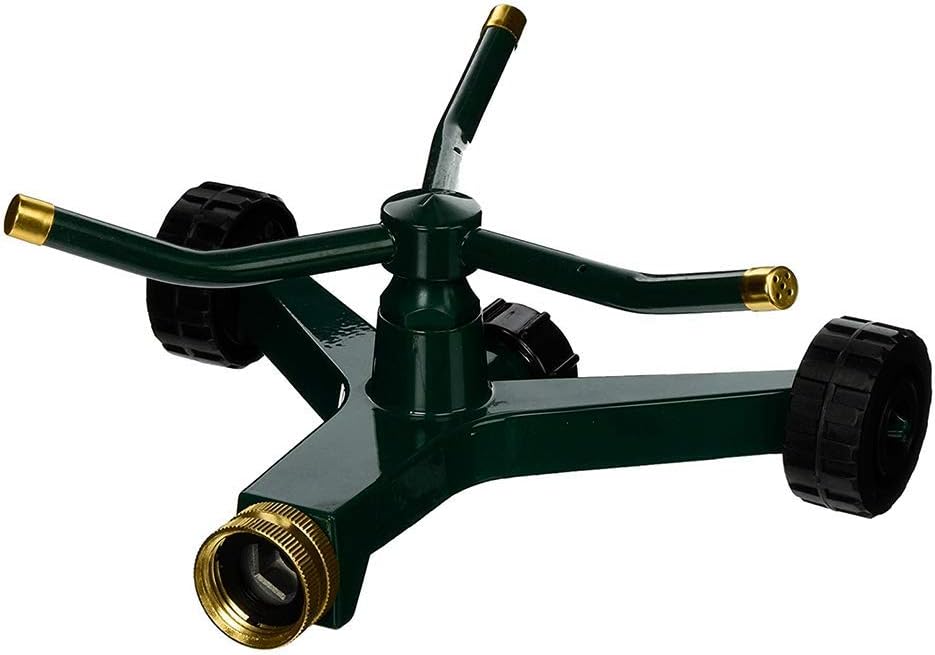 Orbit 58257N Metal 3-Arm Sprinkler with Wheeled Base : Rotary Lawn And Garden Sprinklers : Garden & Outdoor