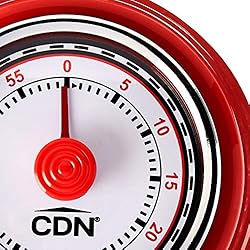 CDN Compact 60-Minute Mechanical Timer, Red