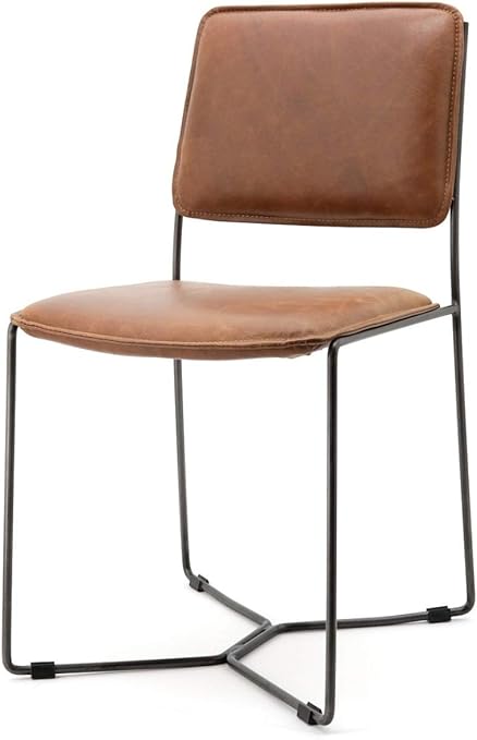 Maison Esto Esszimmerstuhl Mees Vintage Leder Polsterstuhl Stuhl Esstischstuhl Dinnerstuhl Vintage Cognac Amazon De Kuche Haushalt