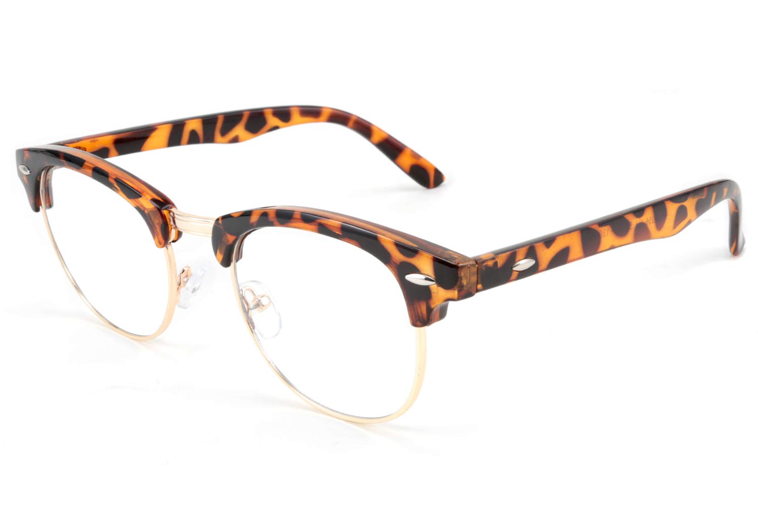 FEISEDY Anti Blue Light Glasses, Classic Semi-Rimless Nerd Blue Light Blocking Glasses for Women Men B2631