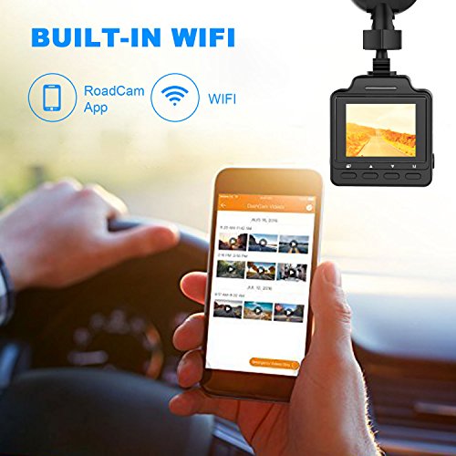 Car Dash Cam with WiFi, Conbrov DC80 1.5" HD 1080P Car Dashboard Camera Recorder with GPS, G-sensor, Motion Detection, Parking Monitoring and WDR, SD Card Not Included