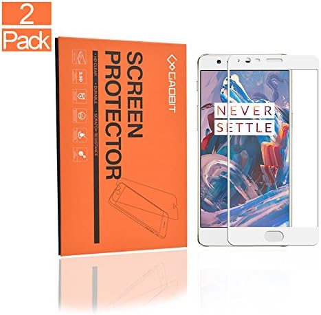 2Pack OnePlus 3 / 3T Screen Protector , GAOBIT Full Coverage Tempered Glass Protective Films [ Edge to Edge ] Invisible Crystal Clear Entire Screen Protection Display for OnePlus 3 / 3t (White)