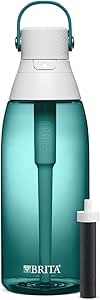 Brita Plastic Water Filter Bottle, 36 oz, Sea Glass