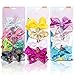 JOJO'S COUTURE BOWS | 3 Pk / 12 Bow Sparkly Sequin & Shimmer Set | 5 Inches | Clips, Barrettes, Hair Accessories for Girls | Best Gift for Toddlers, Kids & Teens | Stocking Stuffers & Party Favors