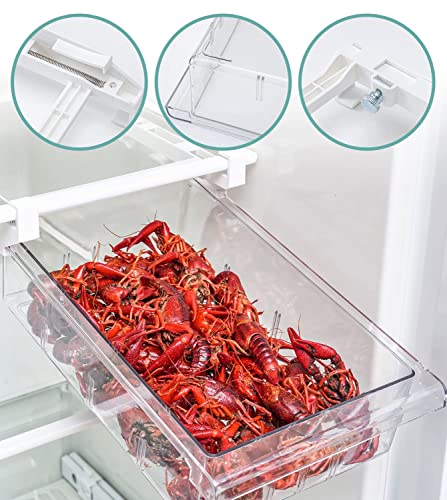 TERRIFI Refrigerator Organizer Bins, Pull-out Fridge Drawer Organizer Bins, Kitchen Refrigerator Storage Pantry Organizer for Fruit and Vegetable, Fridge Organization fit for Fridge Shelf Under 0.6"